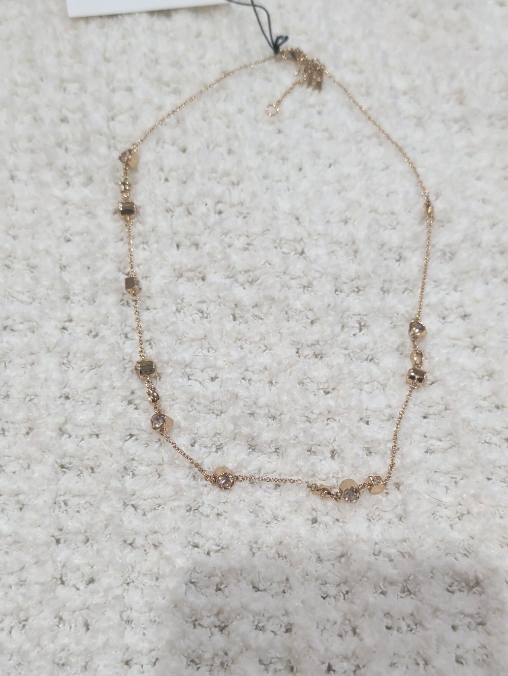 Coach Open Circle Stone Strand Necklace Gold